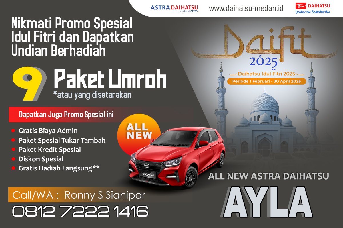 DAIHATSU MEDAN AYLA HARGA PROMO 2025