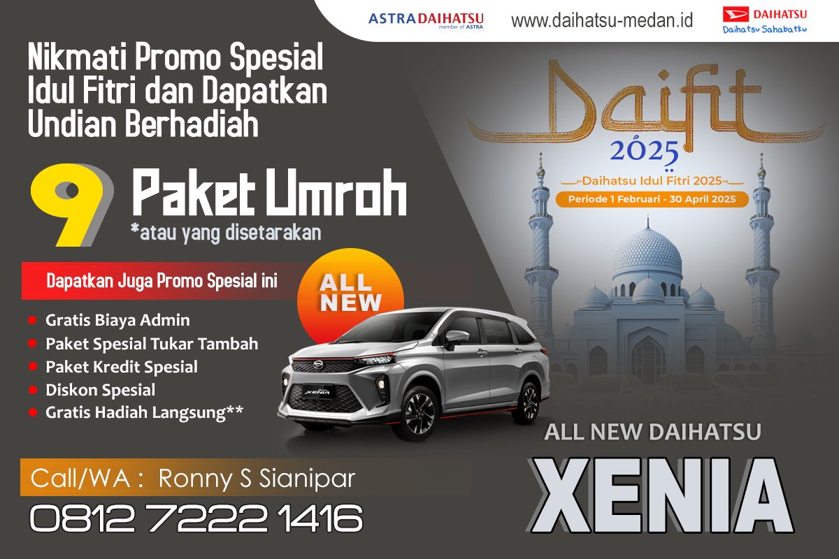 DAIHATSU MEDAN NEW XENIA HARGA PROMO 2025