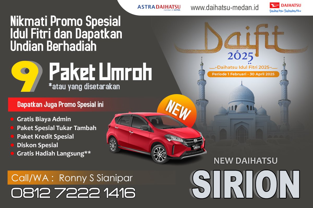 DAIHATSU MEDAN SIRION HARGA PROMO 2025