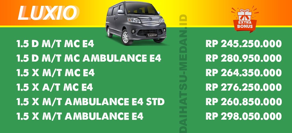 Pricelist Daihatsu Luxio Medan 2025
